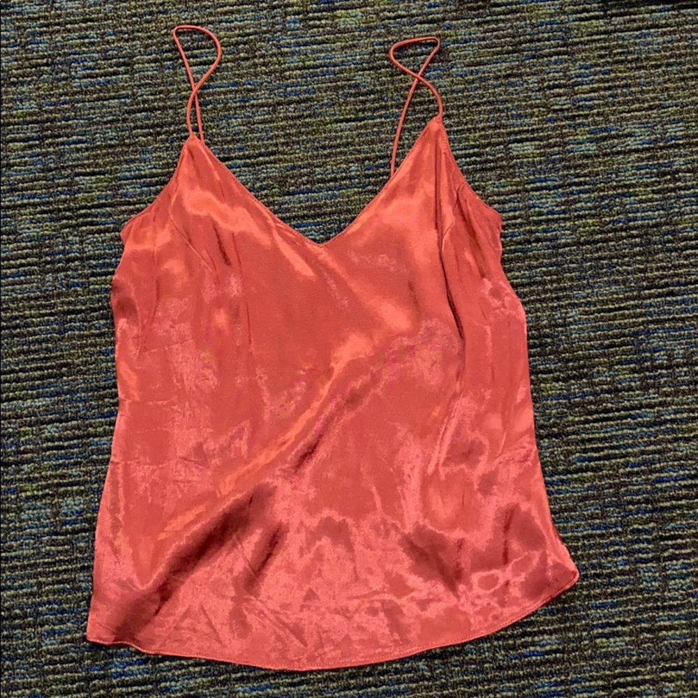 Salmon Tank Top with Lace Detail on Back